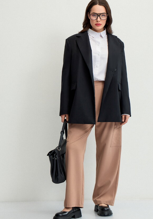 Брюки с боковыми карманами свободного кроя шир.  580, рис. 6