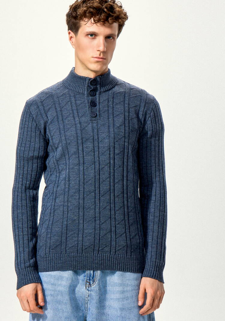 Джемпер с воротом-стойкой и планкой шир.  750, рис. 18