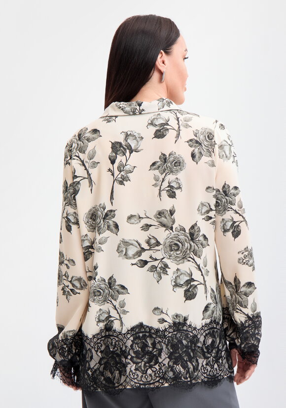 Блуза с кружевом и цветочным принтом шир.  580, рис. 9