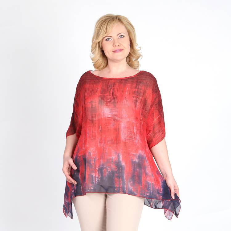 Туника из шифона с асимметричным низом шир.  750, рис. 5