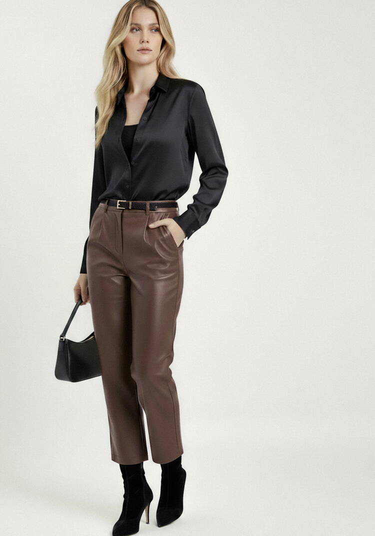 Брюки трикотажные с напылением под кожу шир.  750, рис. 7