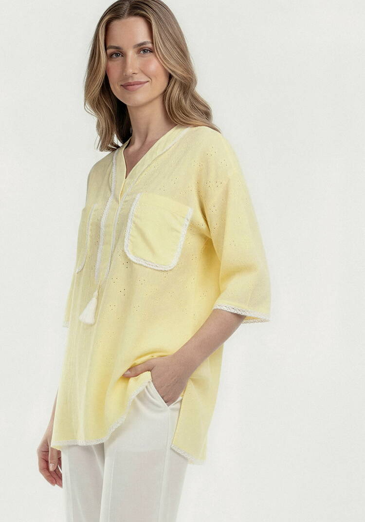 Блуза с фактурным узорoм шир.  750, рис. 5