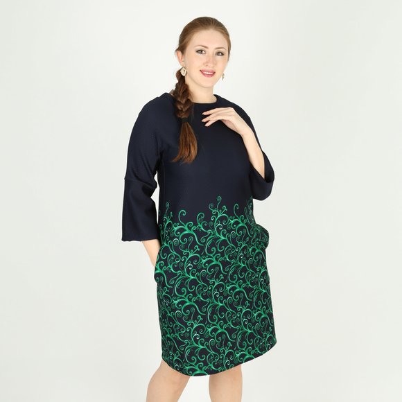 Платье с рукавом 3/4 и узором шир.  580, рис. 2