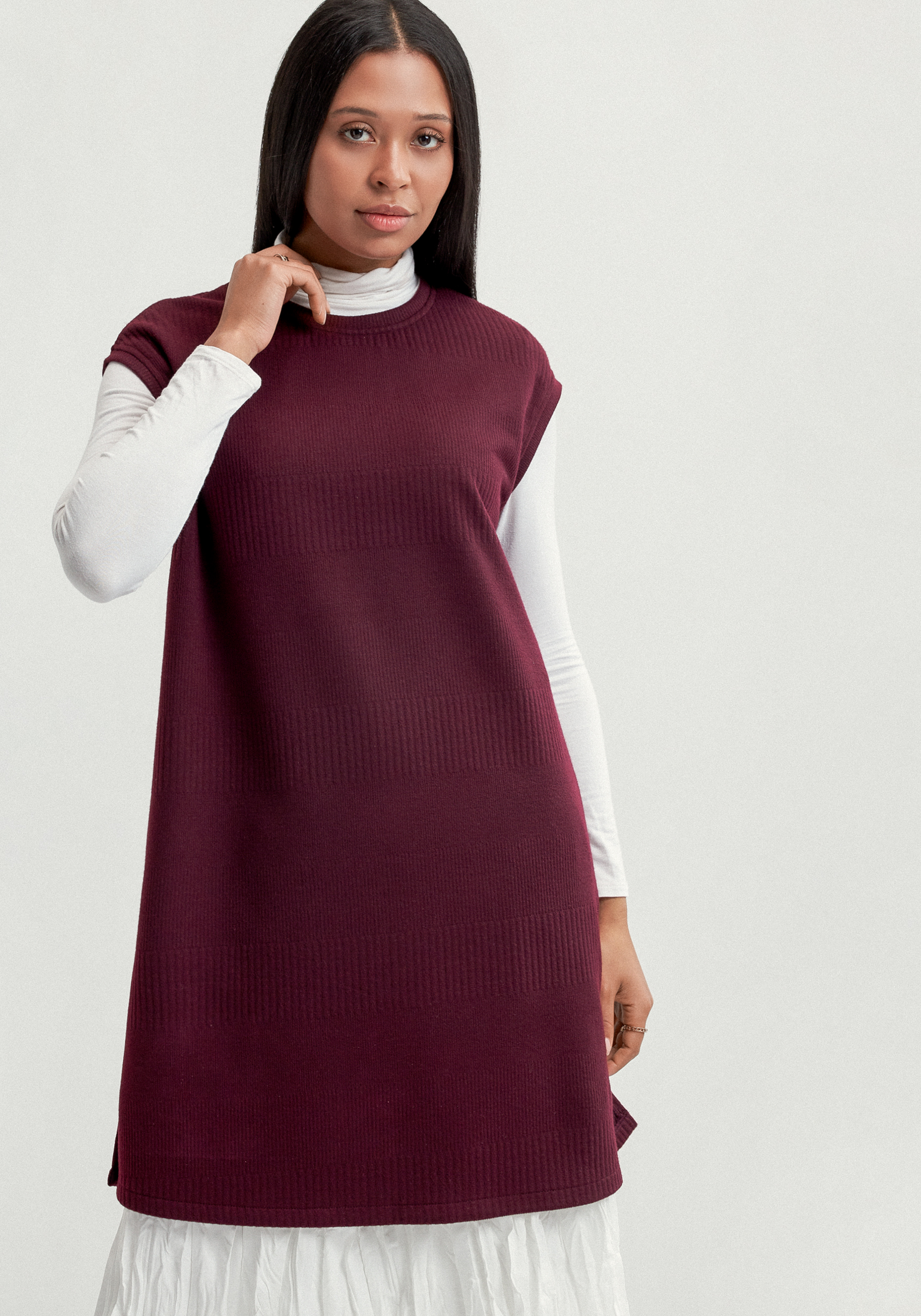 

Жилет из трикотажа с фактурным рисунком, Синий