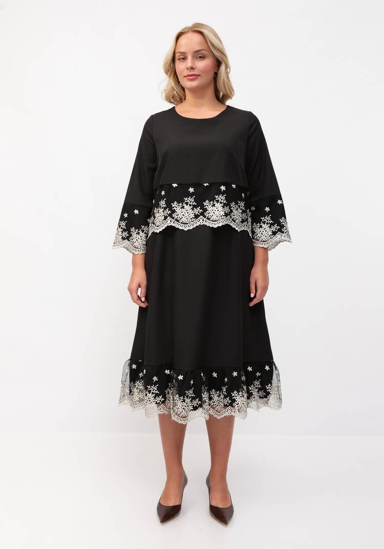 Платье с отделкой кружевом шир.  750, рис. 28