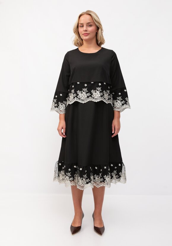 Платье с отделкой кружевом шир.  580, рис. 28