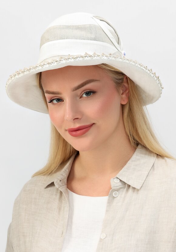 Шляпка из льна Нежный цветок шир.  580, рис. 8