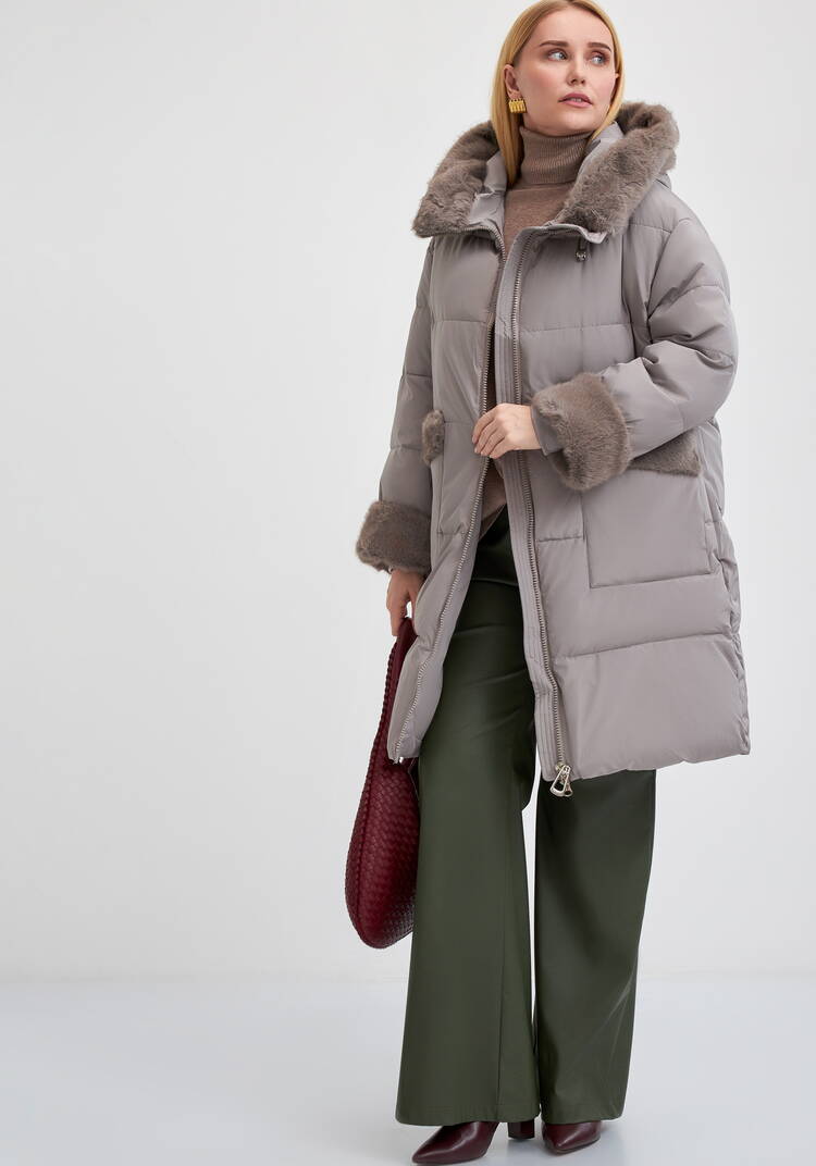 Пальто с меховой опушкой под норку шир.  750, рис. 8