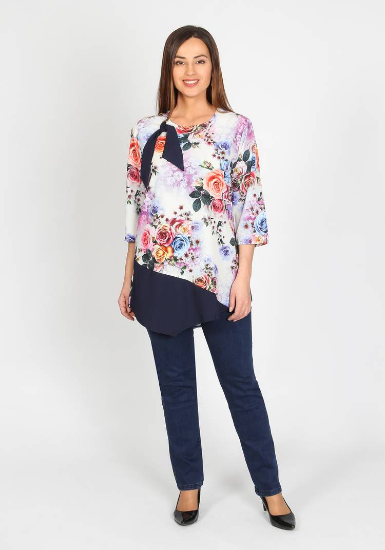 Блуза женская Букет цветов шир.  750, рис. 4
