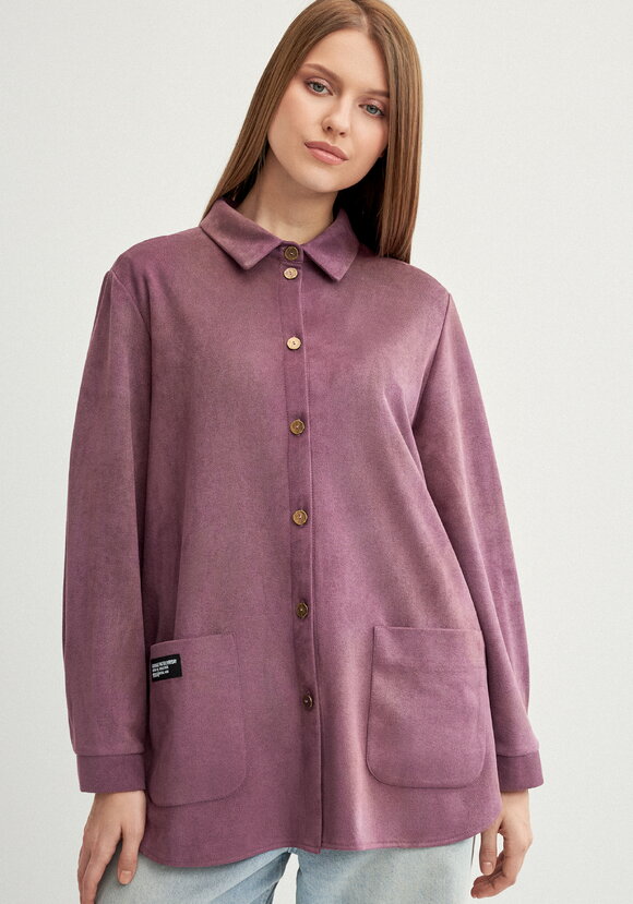 Блуза утепленная на пуговицах шир.  580, рис. 4