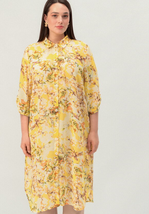 Рубашка удлинённая с цветочным принтом шир.  580, рис. 21