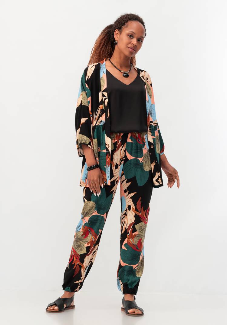 Брюки бананы с цветочным принтом шир.  750, рис. 7