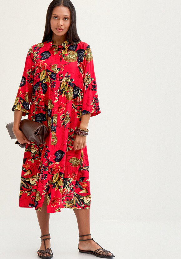 Платье рубашка с тропическим принтом шир.  580, рис. 25