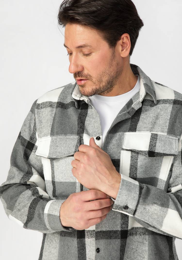 Рубашка мужская в крупную клетку шир.  750, рис. 17