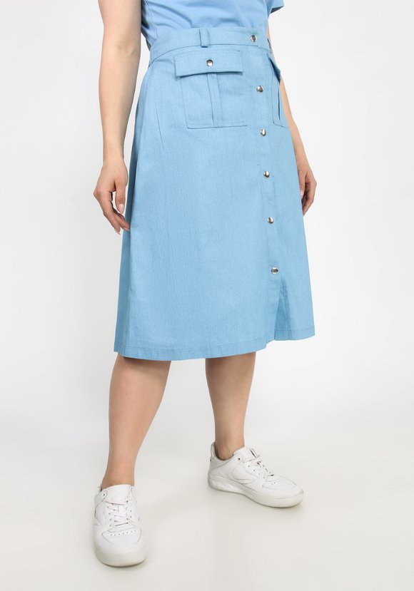 Юбка джинсовая с карманами шир.  580, рис. 1