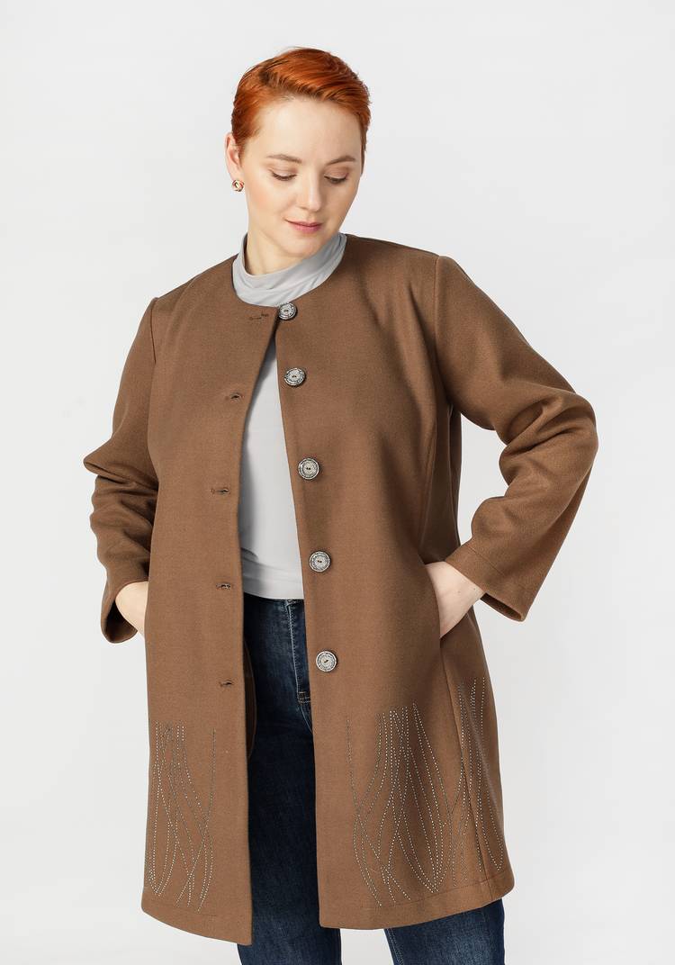 Полупальто Адель с рельефами шир.  750, рис. 7