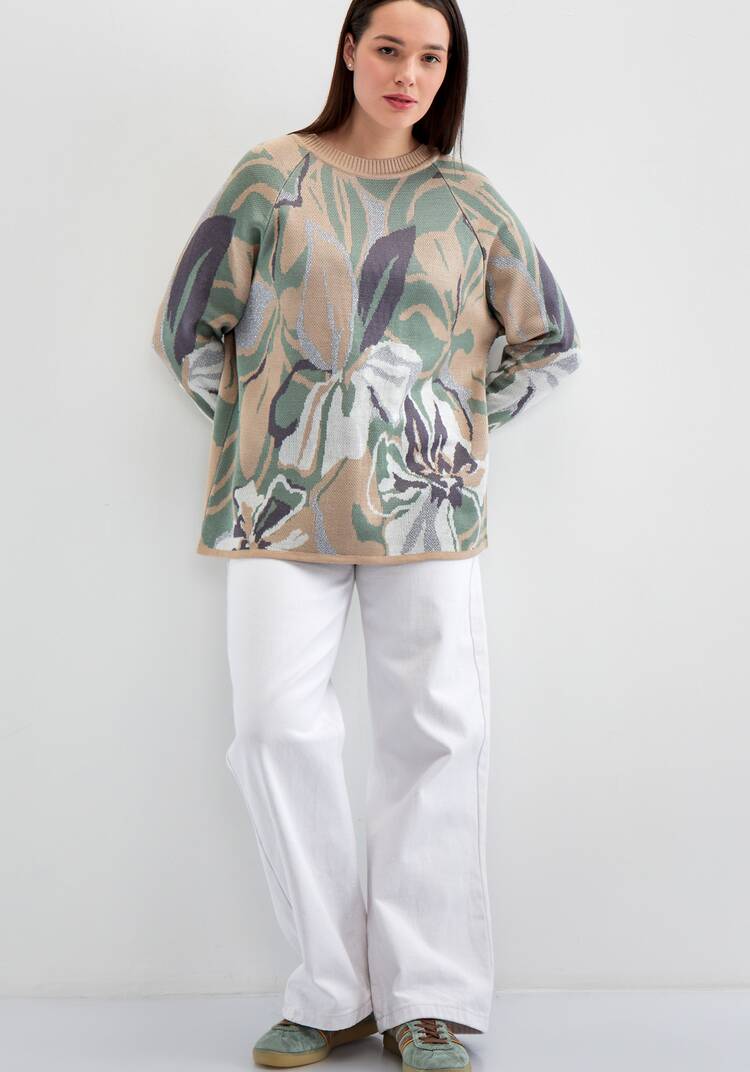 Джемпер с растительным орнаментом шир.  750, рис. 27