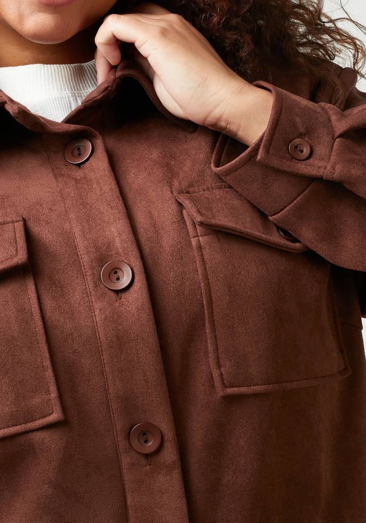 Блуза из экозамши с накладными карманами шир.  750, рис. 5