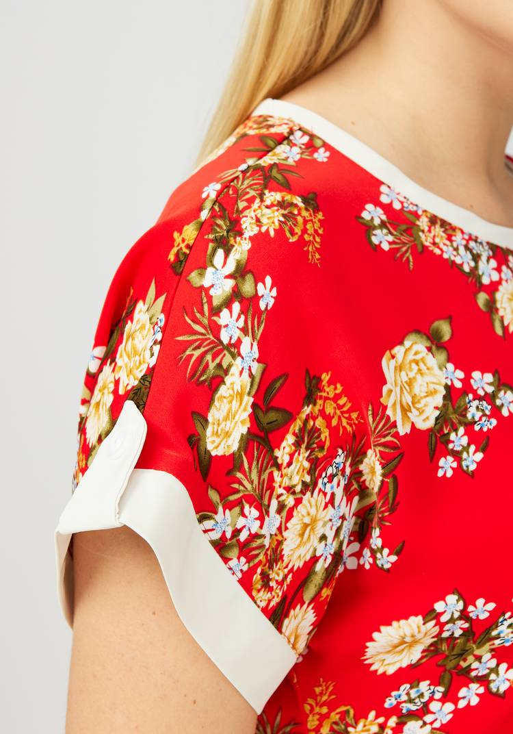 Блуза прямого силуэта с цветочным принтом шир.  750, рис. 5