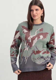 Джемпер с рисунком Журавль