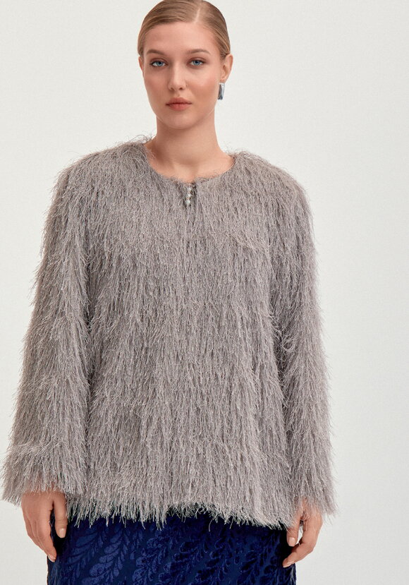 Жакет из ткани с блестящим ворсом шир.  580, рис. 12