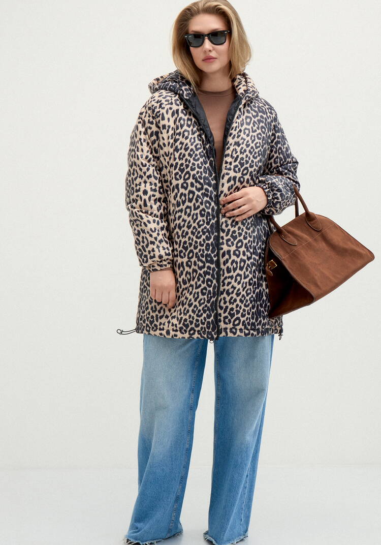 Куртка с анималистическим принтом и капюшоном шир.  750, рис. 11