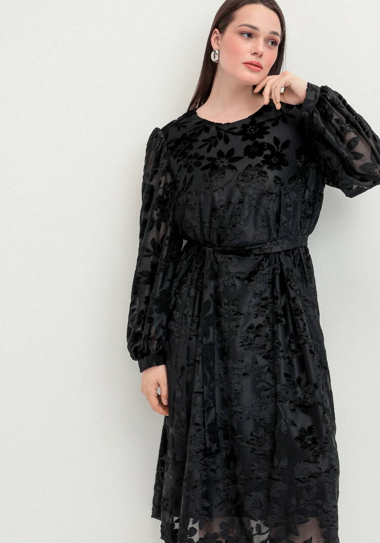 Платье с цветами из бархата шир.  750, рис. 15