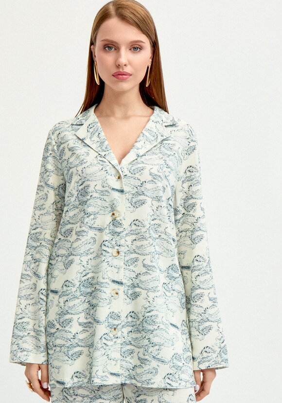 Рубашка с длинным рукавом изо льна шир.  580, рис. 12