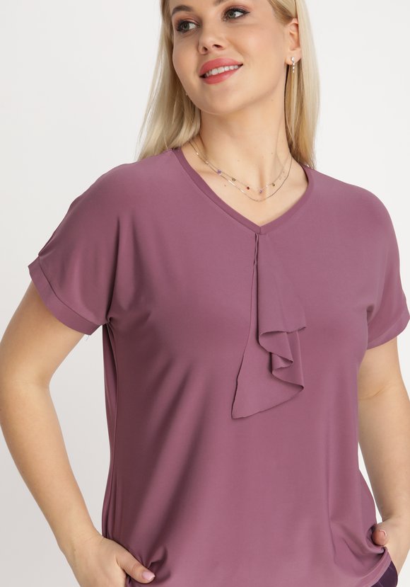 Блуза с воланом спереди шир.  580, рис. 24