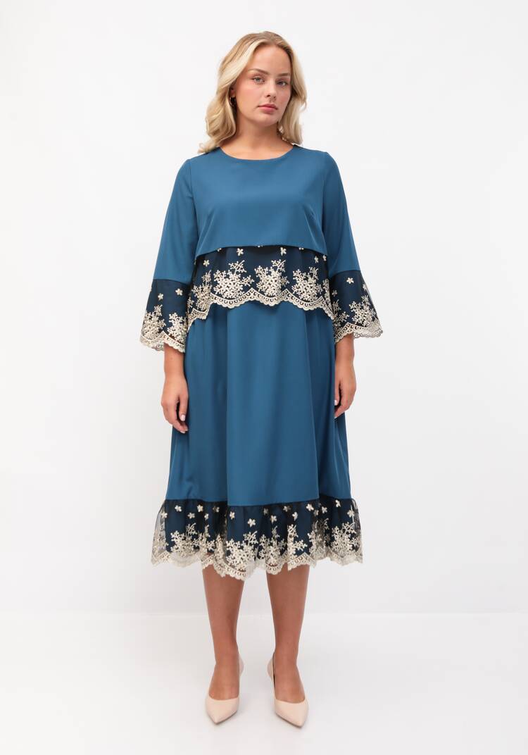 Платье с отделкой кружевом шир.  750, рис. 22