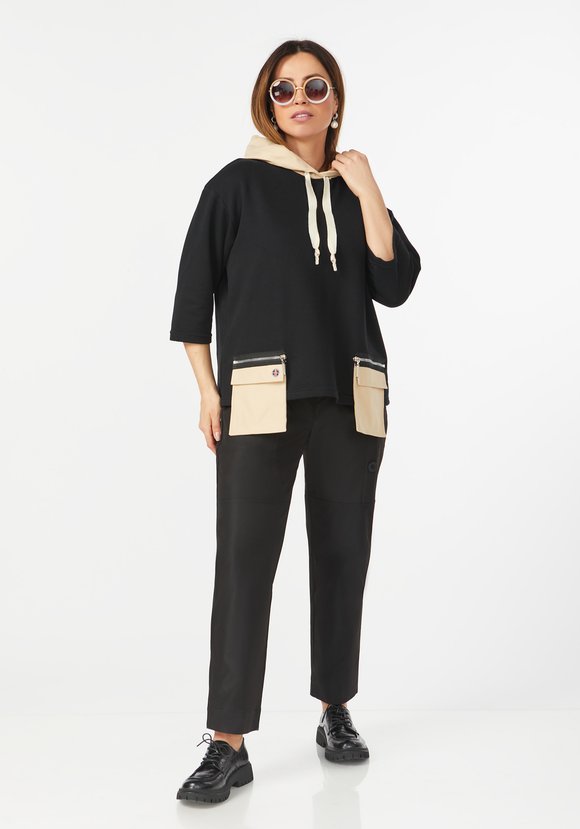 Брюки с декоративными пуговицами по бокам шир.  580, рис. 12