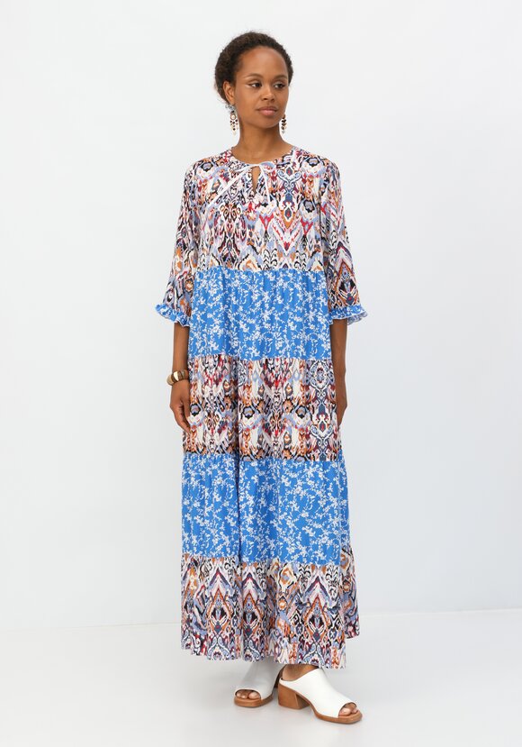 Платье с ярусами и комбинированным принтом шир.  580, рис. 20