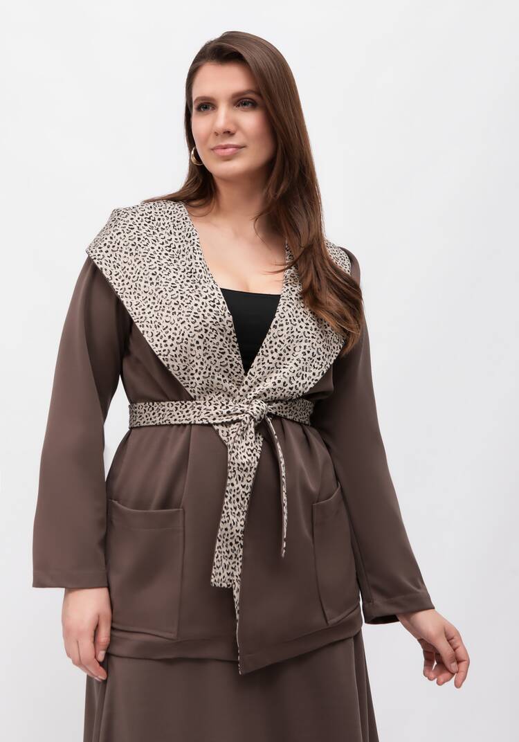 Кардиган с леопардовым капюшоном шир.  750, рис. 7