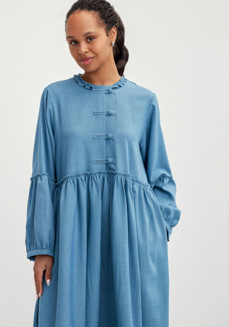 Платье с обьемными рукавами шир.  750, рис. 2