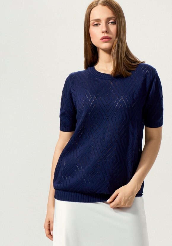 Джемпер с коротким рукавом ажурный шир.  580, рис. 34