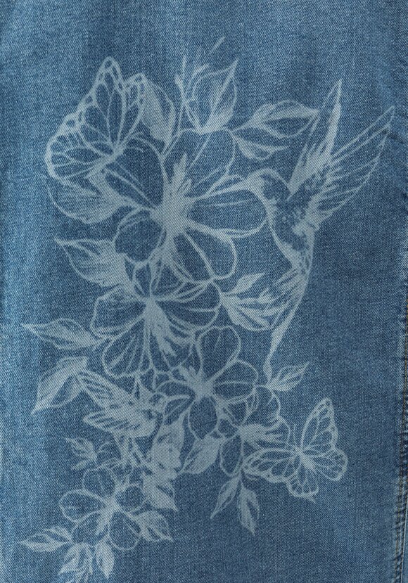 Джинсовая куртка с принтом на спине шир.  580, рис. 7