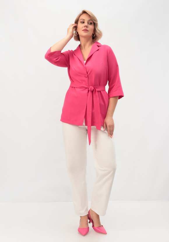 Пиджак с поясом из льна и хлопка шир.  580, рис. 43