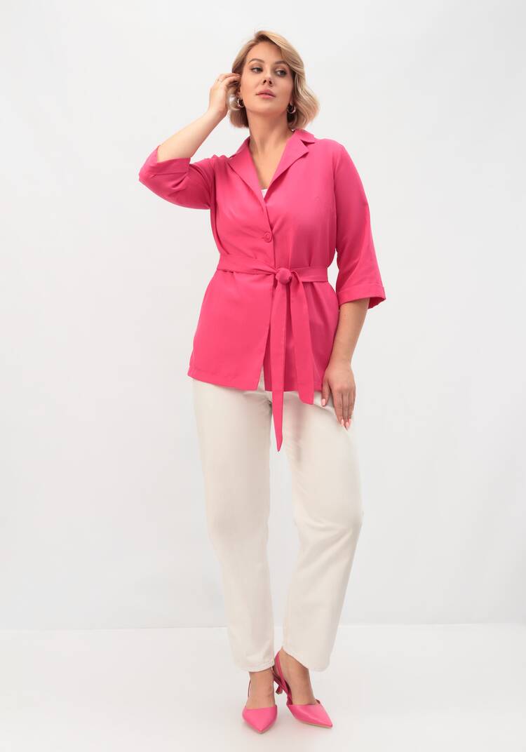 Пиджак с поясом из льна и хлопка шир.  750, рис. 43