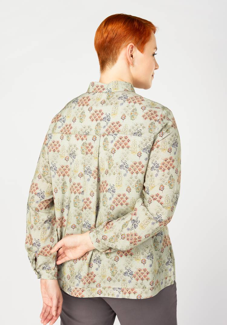 Блуза с принтом и воротником-стойкой шир.  750, рис. 6