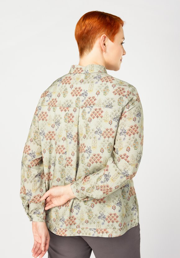 Блуза с принтом и воротником-стойкой шир.  580, рис. 6