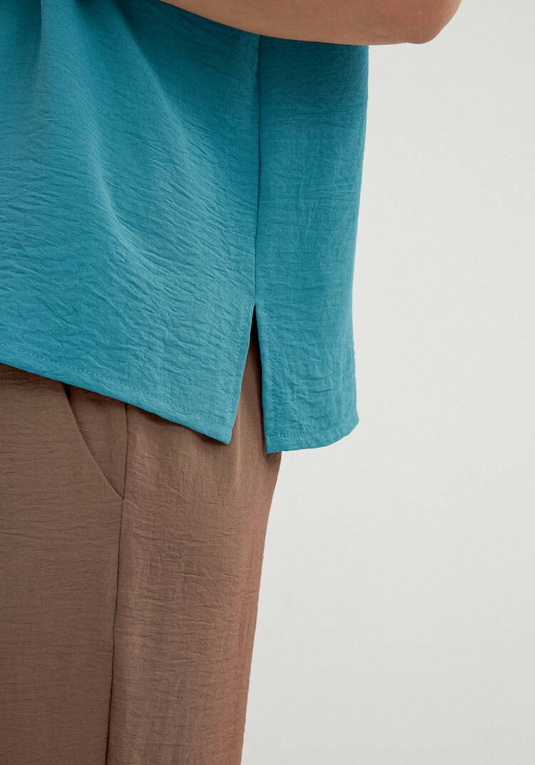 Блуза свободная со спущенным плечом шир.  750, рис. 22