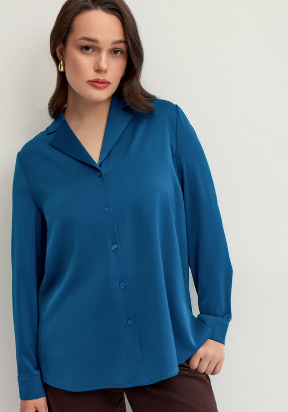 Блуза шелковая с отложным воротом шир.  580, рис. 9