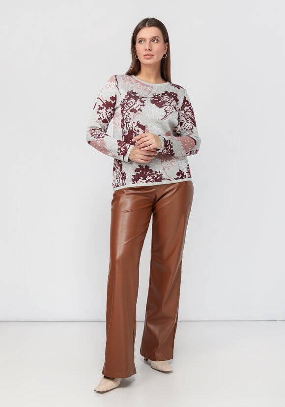 Свитер с растительным принтом и метанитью шир.  580, рис. 10