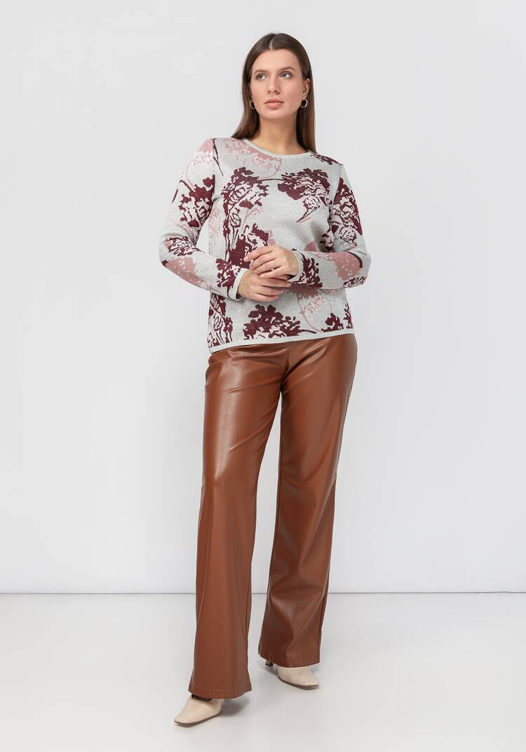 Свитер с растительным принтом и метанитью шир.  750, рис. 10