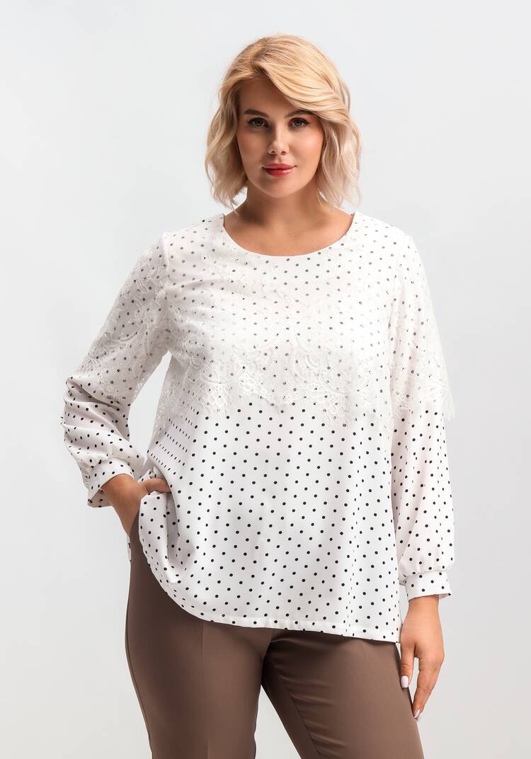 Блуза с кружевом по плечам шир.  750, рис. 26