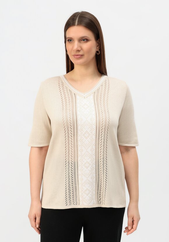 Пуловер с узором на передней полочке шир.  580, рис. 4