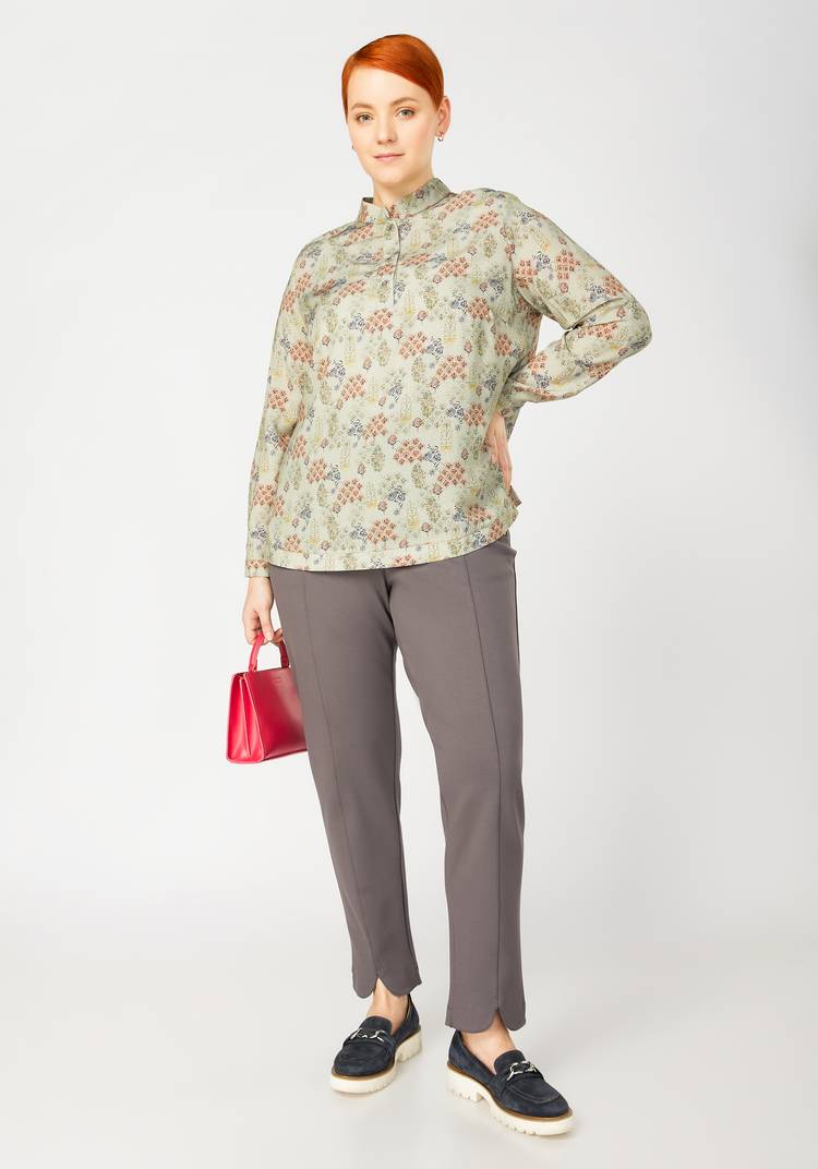 Блуза с принтом и воротником-стойкой шир.  750, рис. 7