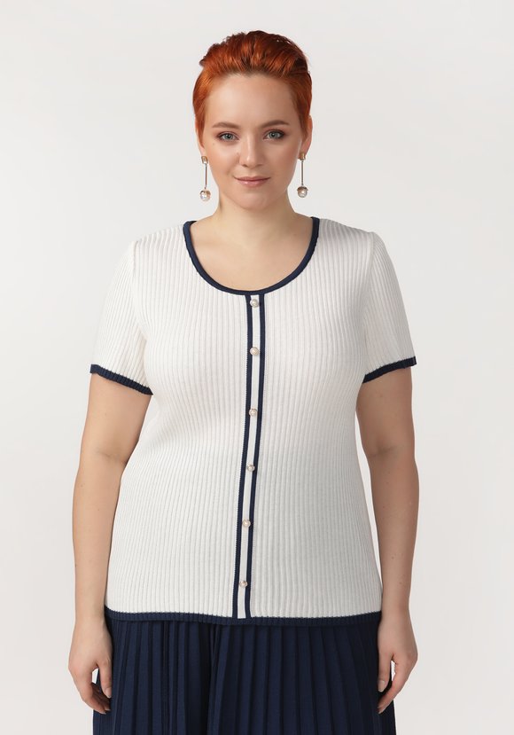 Футболка с декоративными пуговицами шир.  580, рис. 1