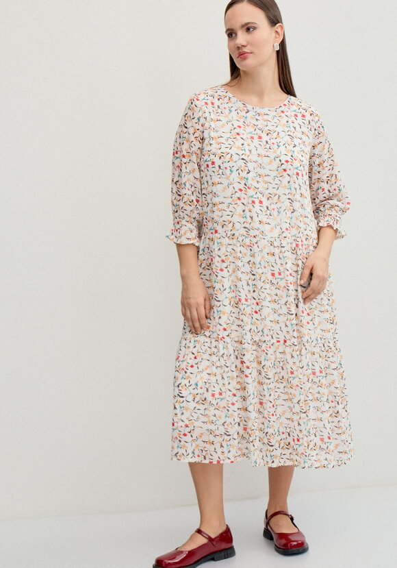 Платье миди из шифона с принтом шир.  580, рис. 28