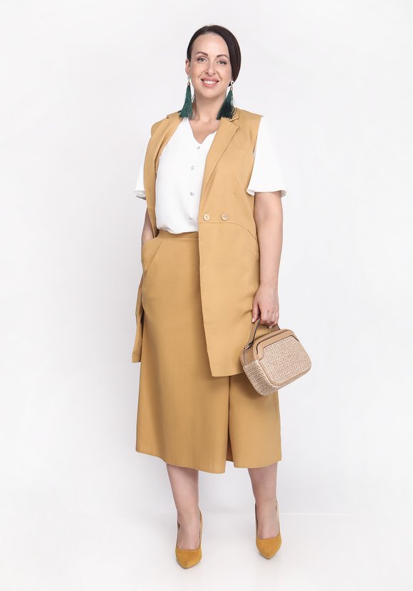 Шорты-бермуды на резинке однотонные шир.  580, рис. 3